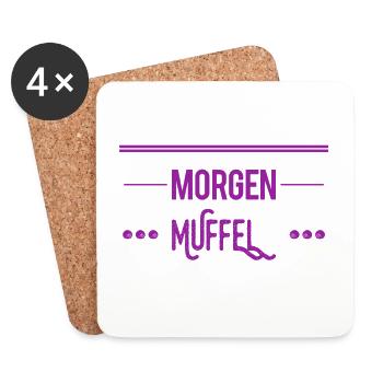 so sieht ein Morgenmuffel aus - Untersetzer (4er-Set) - Weiß - Vorne