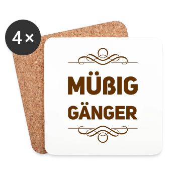 ich liebe Müßiggang - Untersetzer (4er-Set) - Weiß - Vorne