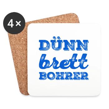 Dünnbrettbohrer - Untersetzer (4er-Set) - Weiß - Vorne