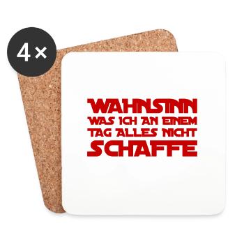 ich bin gerne faul - Untersetzer (4er-Set) - Weiß - Vorne