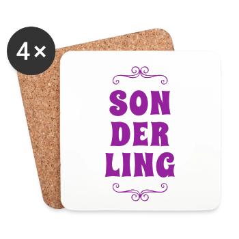 Manivelle - Dessous de verre (lot de 4) - blanc - Devant