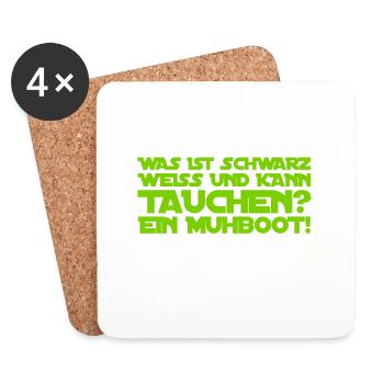 Flat jokes are great - Coasters (set of 4) - white - Front