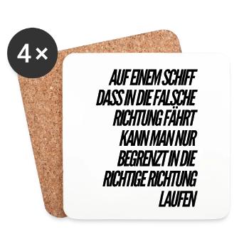 das Schiff fährt falsch - Untersetzer (4er-Set) - Weiß - Vorne