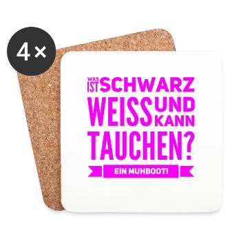 eine Kuh die taucht - Untersetzer (4er-Set) - Weiß - Vorne