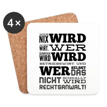 jeder wird etwas - Untersetzer (4er-Set) - Weiß - Vorne