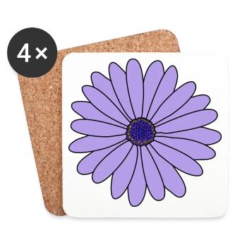 Blume lila Blümchen flower Blüte floral - Untersetzer (4er-Set) - Weiß - Vorne