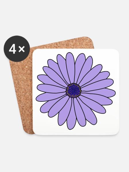 flower purple flower flower blossom floral - Coasters (set of 4) - white