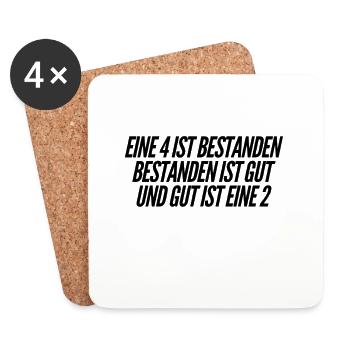 ich habe die Prüfung bestanden - Untersetzer (4er-Set) - Weiß - Vorne