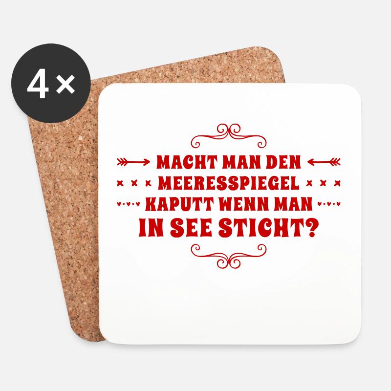 geht er dann kaputt? - Untersetzer (4er-Set) - Weiß