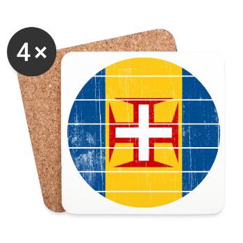 Retro Madeira Flagge - Untersetzer (4er-Set) - Weiß - Vorne