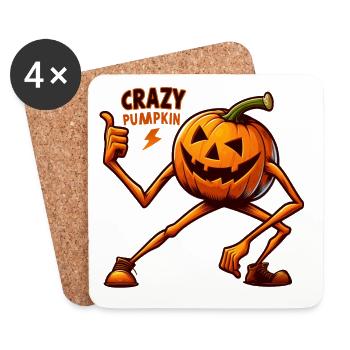 Crazy Veggies: Pumpkin Poser - Untersetzer (4er-Set) - Weiß - Vorne