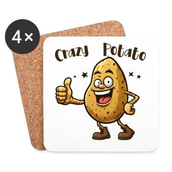 Crazy Veggies: Potato thumbs up - Untersetzer (4er-Set) - Weiß - Vorne