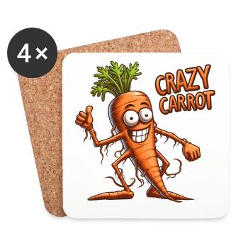 Crazy Veggies: Carrot Thumbs Up - Untersetzer (4er-Set) - Weiß - Vorne