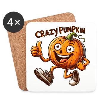 Crazy Veggies: Sweating Pumpkin - Coasters (set of 4) - white - Front