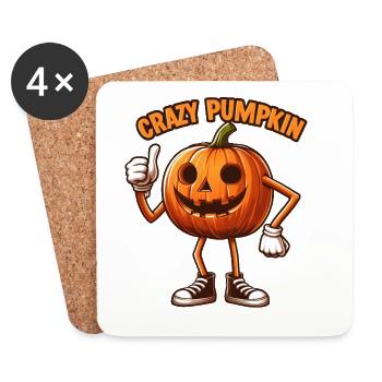 Crazy Veggies: Carved Pumpkin Thumbs Up - Untersetzer (4er-Set) - Weiß - Vorne