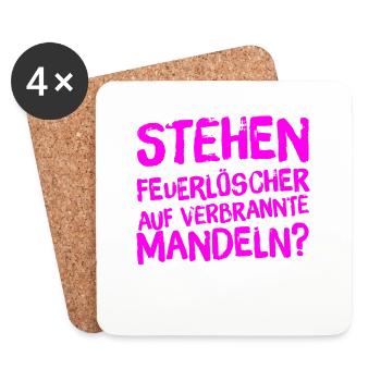 was mögen Feuerlöscher? - Untersetzer (4er-Set) - Weiß - Vorne
