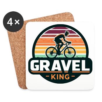 Gravel King Cyclisme Fanart Design - Dessous de verre (lot de 4) - blanc - Devant
