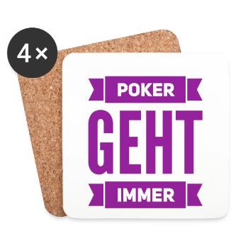 ich stehe auf Poker - Untersetzer (4er-Set) - Weiß - Vorne