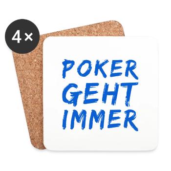 Poker ist super - Untersetzer (4er-Set) - Weiß - Vorne