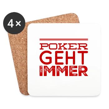 Poker ist genial - Untersetzer (4er-Set) - Weiß - Vorne