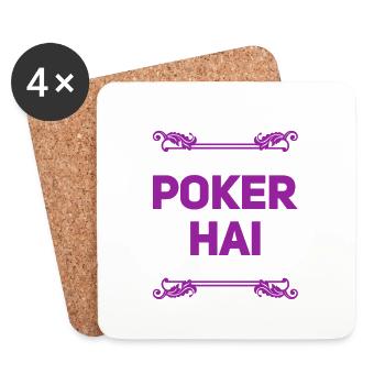 so sieht ein Pokerhai aus - Untersetzer (4er-Set) - Weiß - Vorne