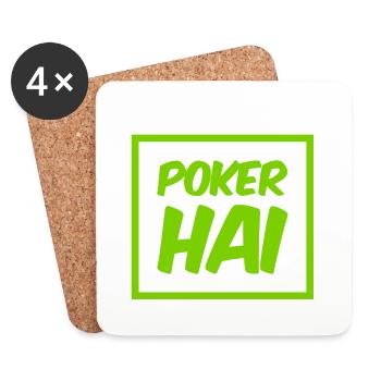 Pokerhai - Untersetzer (4er-Set) - Weiß - Vorne
