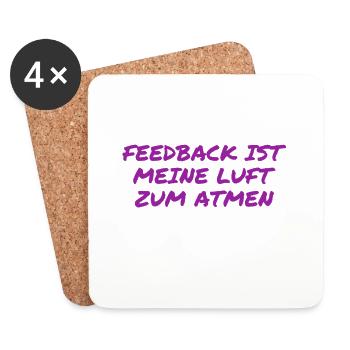 Feedback ist genial - Untersetzer (4er-Set) - Weiß - Vorne