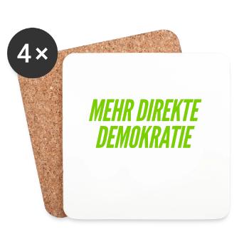 Demokratie ist super - Untersetzer (4er-Set) - Weiß - Vorne