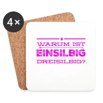 Anzahl der Silbern - Untersetzer (4er-Set) - Weiß - Vorne