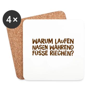 Nasen und Füße - Untersetzer (4er-Set) - Weiß - Vorne
