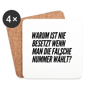 es wurde die falsche Nummer angerufen - Untersetzer (4er-Set) - Weiß - Vorne