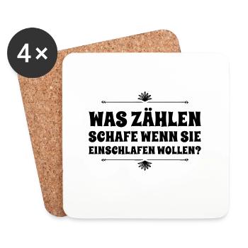 Einschlafprobleme - Untersetzer (4er-Set) - Weiß - Vorne