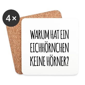 wo sind die Hörner? - Untersetzer (4er-Set) - Weiß - Vorne