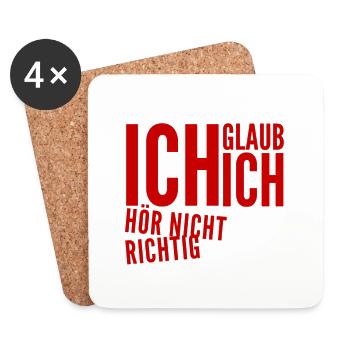 du spinnst - Untersetzer (4er-Set) - Weiß - Vorne