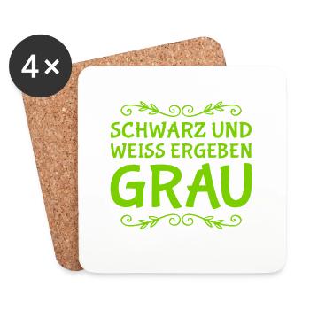 so entsteht grau - Untersetzer (4er-Set) - Weiß - Vorne