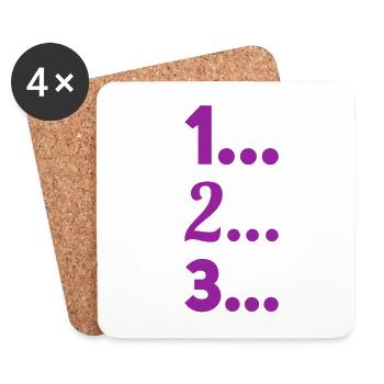 L’horloge tourne - Dessous de verre (lot de 4) - blanc - Devant