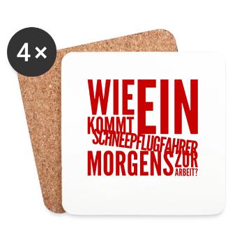 es liegt Schnee - Untersetzer (4er-Set) - Weiß - Vorne