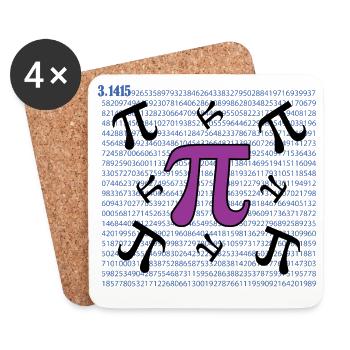 Pi Day - Bonne journée Pi - Dessous de verre (lot de 4) - blanc - Devant