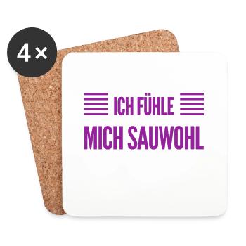 mir geht es richtig gut - Untersetzer (4er-Set) - Weiß - Vorne