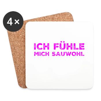 mir geht es wunderbar - Untersetzer (4er-Set) - Weiß - Vorne