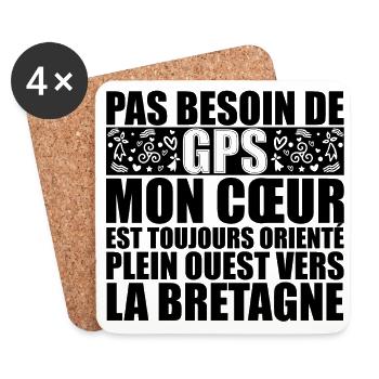 BRETON - Dessous de verre (lot de 4) - blanc - Devant