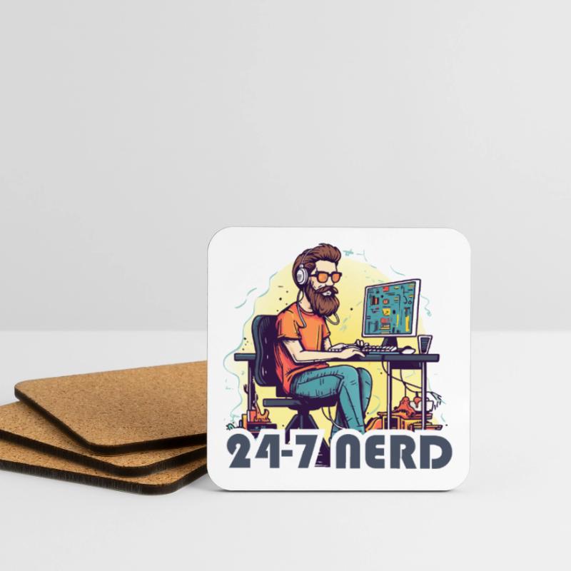 24-7 Nerd for Programmers and Gamers Coasters (set of 4)