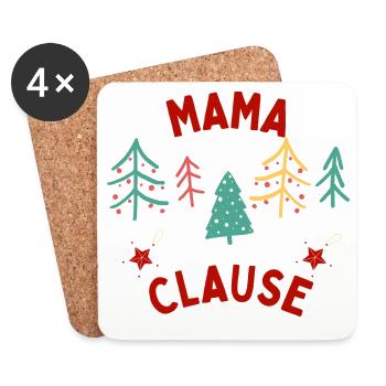 Décoration de Noël avec Maman Noël - Dessous de verre (lot de 4) - blanc - Devant