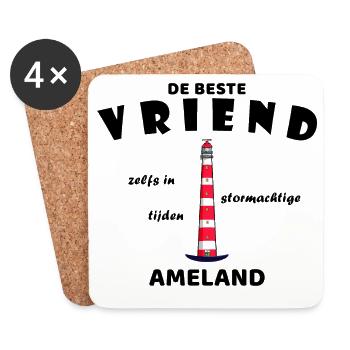 Ameland, Best Friend, Girlfriend in dutch - Coasters (set of 4) - white - Front