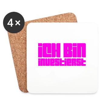 Investing is awesome - Coasters (set of 4) - white - Front