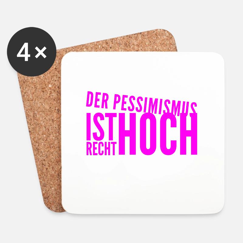 Pessimismus geht immer - Untersetzer (4er-Set) - Weiß