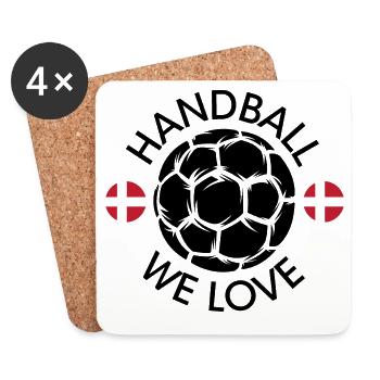 we love handball denmark european championship world handball player symbol - Coasters (set of 4) - white - Front