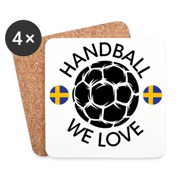 Nous aimons Handball Suède Handball joueur Illustration - Dessous de verre (lot de 4) - blanc - Devant