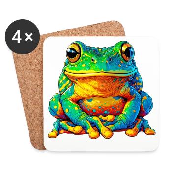 Frosch - Untersetzer (4er-Set) - Weiß - Vorne