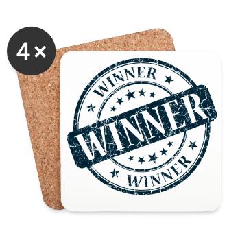 Gewinner, Gewinner, Beste, Gewinner, Beste - Untersetzer (4er-Set) - Weiß - Vorne